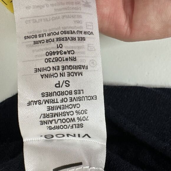 Vince Shirt Top Womens Small Blue Knit Cashmere Wool Boxy Popover Minimalist - Picture 7 of 13